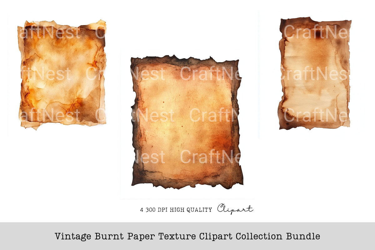 Vintage Burnt Texture Clipart Bundle