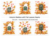 Autumn Leaves Mailbox with Hearts Clipart Bundle
