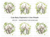 Cute Baby Elephant Clipart Bundle