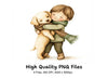 Cute Kids Hugging Dogs Clipart Bundle