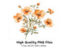 Delicate Orange Floral Clipart Bundle