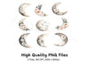 Floral Moon Clipart Bundle