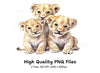 Playful Lion Cub Group Clipart Bundle