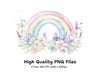 Floral Rainbow Illustrations Clipart Bundle