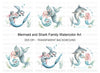 Mermaid and Shark Family Clipart Bundle