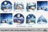 Winter Cabin Clipart Bundle
