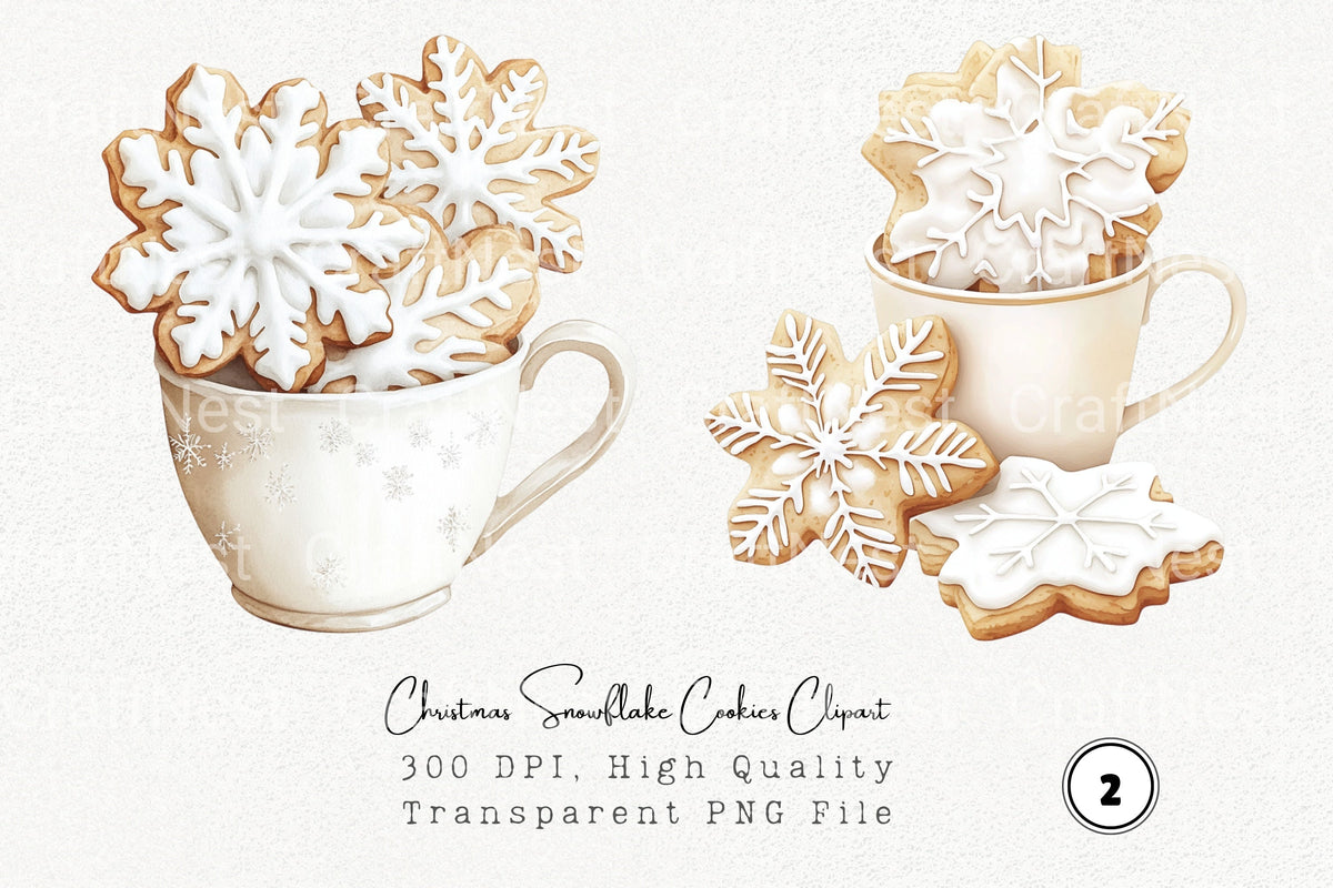 Christmas Snowflake Cookies Clipart Bundle