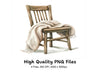 Cozy Wooden Chairs with Blankets Clipart Bundle