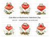 Cute Mice on Mushroom Clipart Bundle