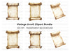 Aged Scroll Clipart Bundle
