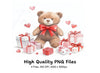 Cute Teddy Bear with Gifts Clipart Bundle
