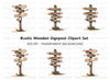 Wooden Directional Signs Clipart Bundle