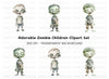 Cute Zombie Boys Clipart Bundle