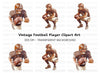 Vintage Football Players Clipart Bundle