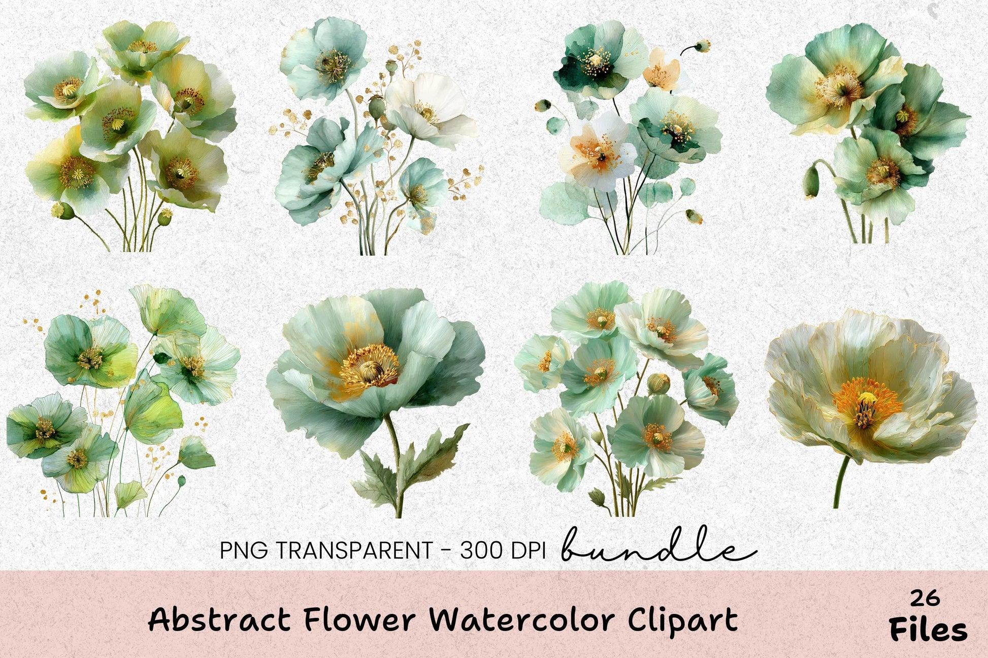 Abstract Flower Clipart Bundle - CraftNest - Digital Crafting and Art