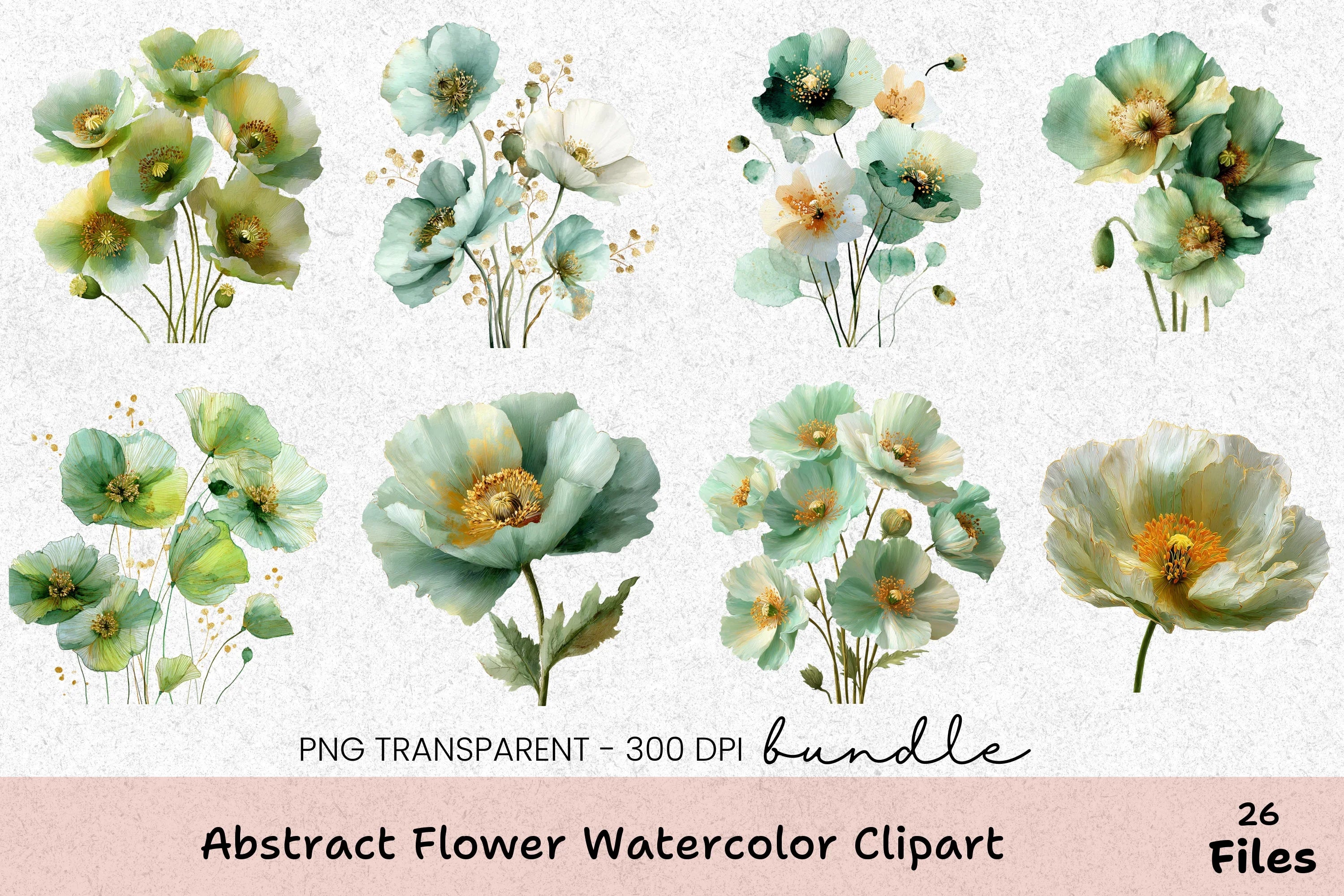 Abstract Flower Clipart Bundle - CraftNest - Digital Crafting and Art