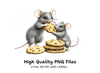 Cute Mice Sharing Cookies Clipart Bundle