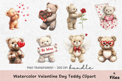 Valentine's Day Teddy Clipart Bundle - CraftNest - Digital Crafting and Art