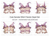 Cute Hamster Witch Clipart Bundle