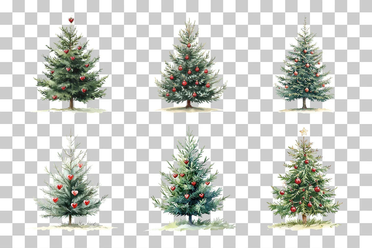 Scandinavian Folk Christmas Tree Clipart Bundle - CraftNest - Digital Crafting and Art