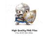 Chibi Knights with Shields Clipart Bundle