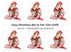 Cozy Christmas Girl Clipart Bundle