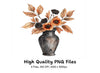 Halloween Floral Vase Clipart Bundle