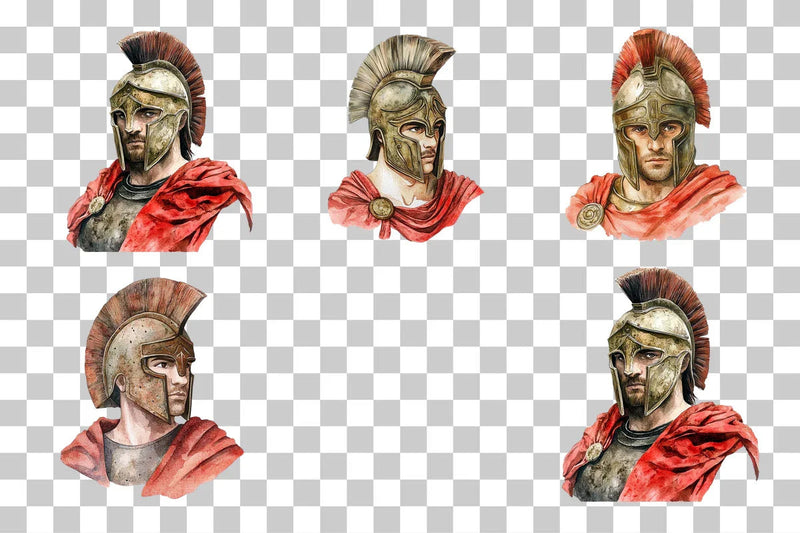 Spartan Warrior Clipart Bundle with Shield - CraftNest - Digital Crafting and Art