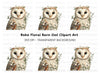 Floral Barn Owl Clipart Bundle