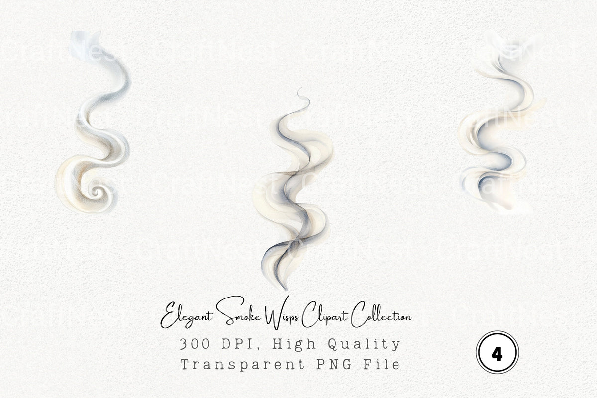 Elegant Smoke Wisps Clipart Bundle
