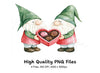 Cute Gnome Couple with Chocolates Clipart Bundle