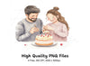 Couple Decorating Cake Clipart Bundle