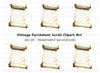 Aged Parchment Scroll Illustration Clipart Bundle