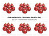 Red Christmas Ornaments Clipart Bundle