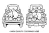 Cute Cat and Pumpkins Truck Coloring Books