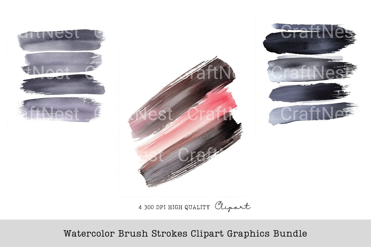 Brush Strokes Graphic Clipart Bundle