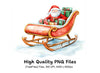 Santa Claus Sleigh with Gifts Clipart Bundle
