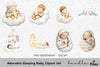 Sleeping Christmas Babies Clipart Bundle