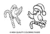 Christmas Parrots on Candy Canes Coloring Books