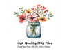 Wildflower Mason Jar Clipart Bundle