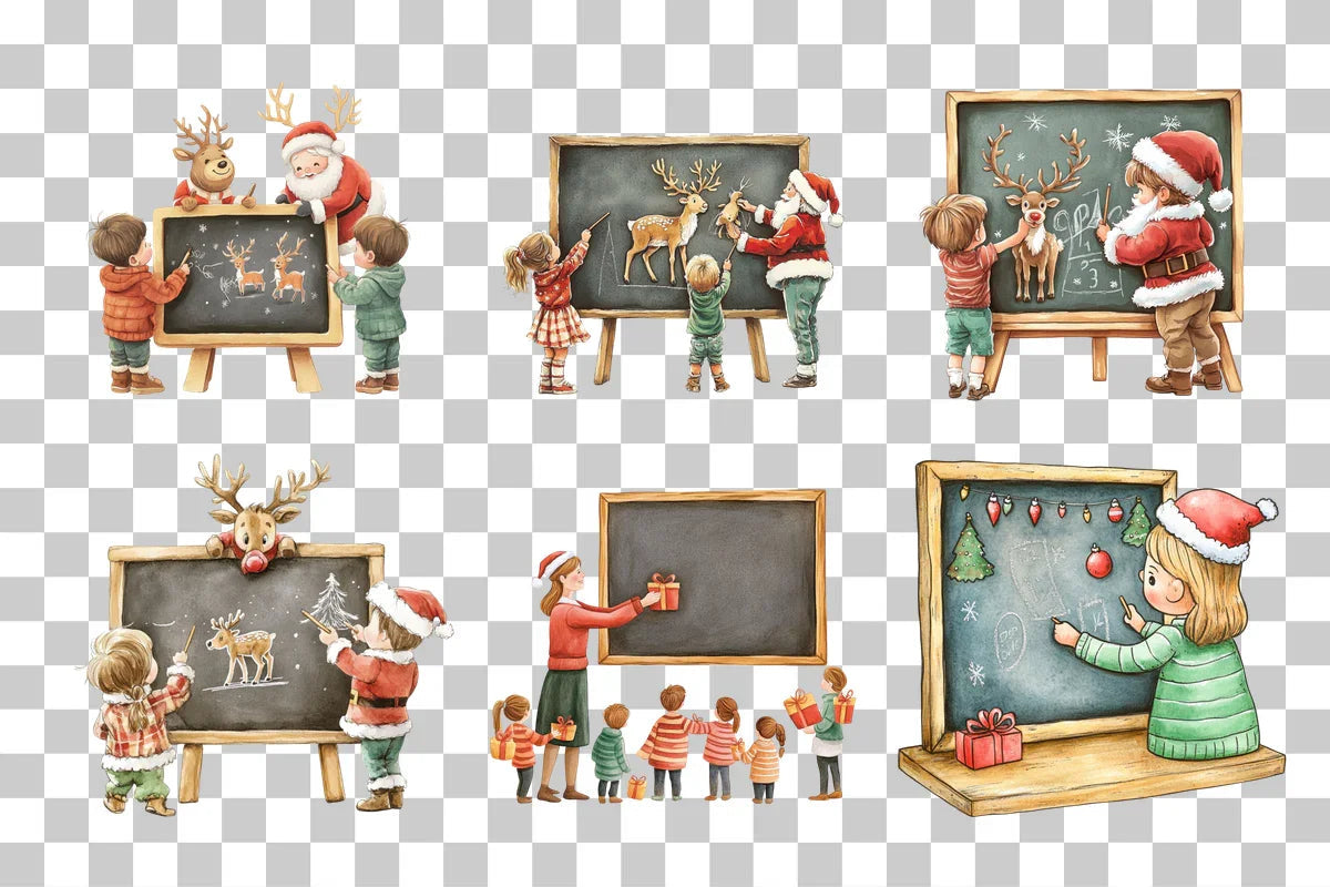Teacher Christmas Chalkboard Clipart Bundle - CraftNest - Digital Crafting and Art