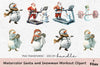Santa and Snowman Workout Clipart Bundle