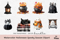 Halloween Spooky Season Clipart Bundle - CraftNest - Digital Crafting and Art