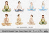 Mindful Women Yoga Poses Clipart Bundle