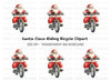 Santa Claus Riding Bicycle Clipart Bundle