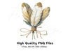 Boho Feather Bouquets Clipart Bundle