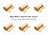 Unfurled Old Parchment Scroll Clipart Bundle