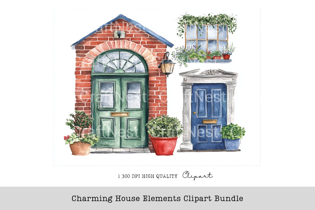Charming House Elements Clipart Bundle