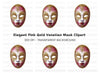 Regal Red Gold Masquerade Mask Clipart Bundle