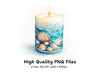 Coastal Seashell Candles Clipart Bundle